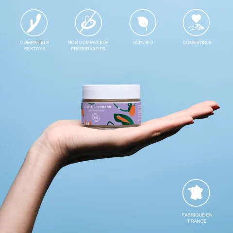 Crème de massage lubrifiante noisette