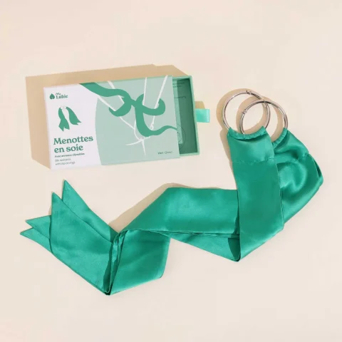 Menottes en soie - vert