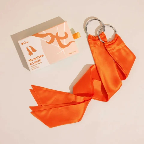 Menottes en soie - orange