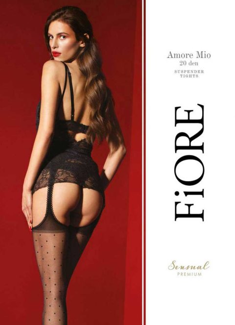 Amore Mio Bas jarretelles 20 DEN -  Noir - Qualité premium