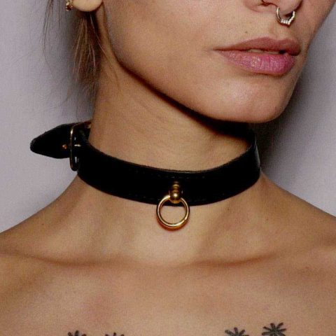 Collier fin anneau Gold