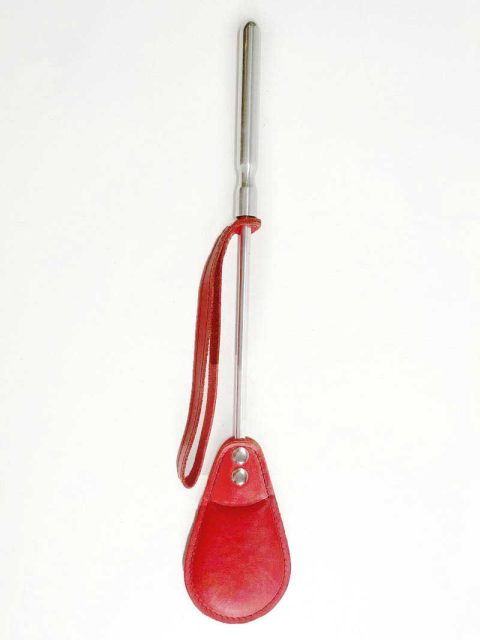 Cravache Métal Courte mèche Large Rouge