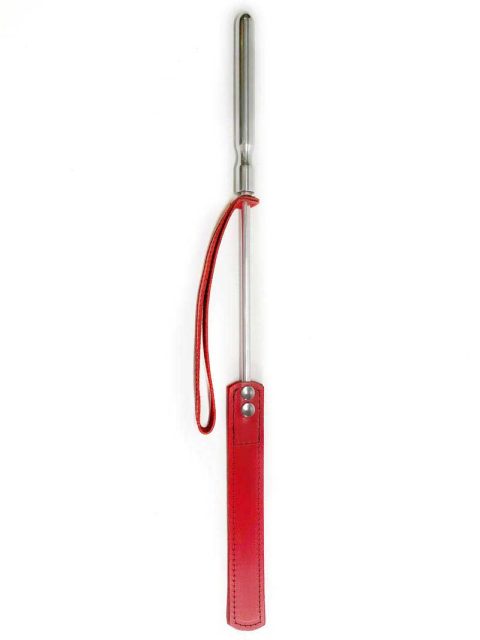 Cravache Métal Courte mèche Longue Rouge