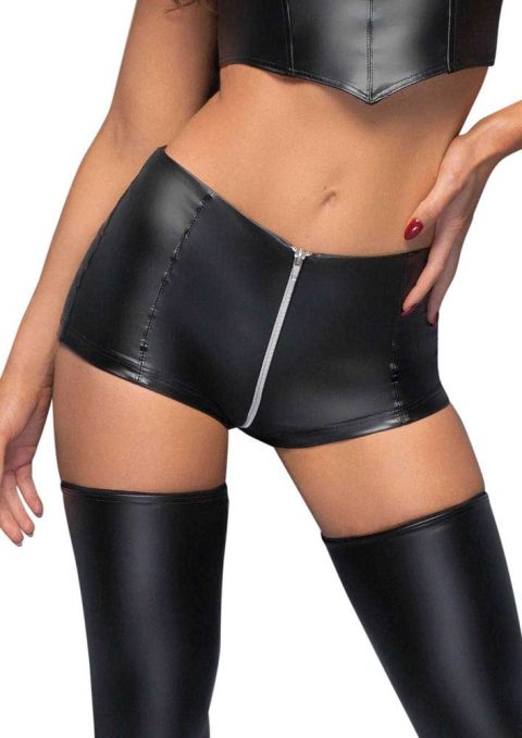 Short taille haute avec fermeture éclair