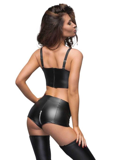 Short taille haute avec fermeture éclair