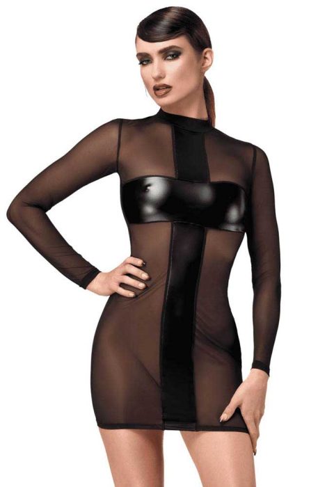 Crossfire Mini Robe en maille et wetlook
